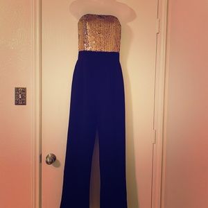 Gold sequin and black romper